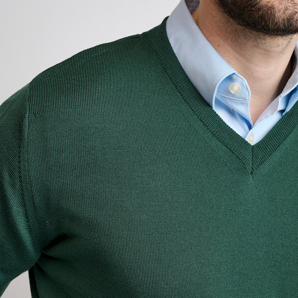 Riise Herre Merino V-neck, Fairway