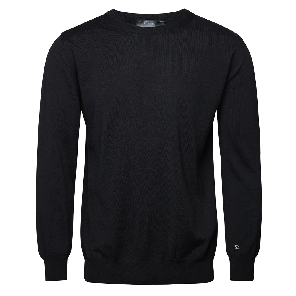 Riise Herre Merino O-neck, Sort