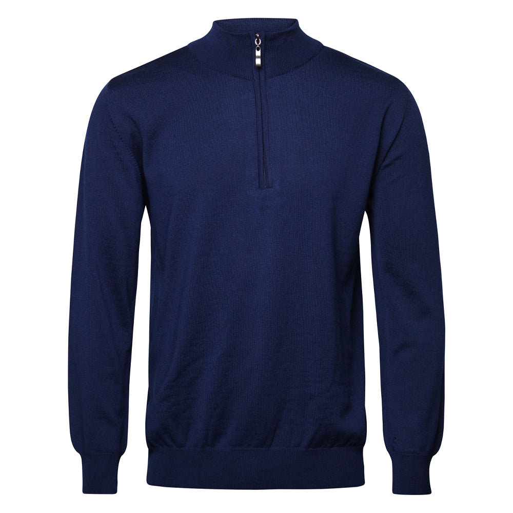 Riise Herre Merino Z-neck, Blue Sea