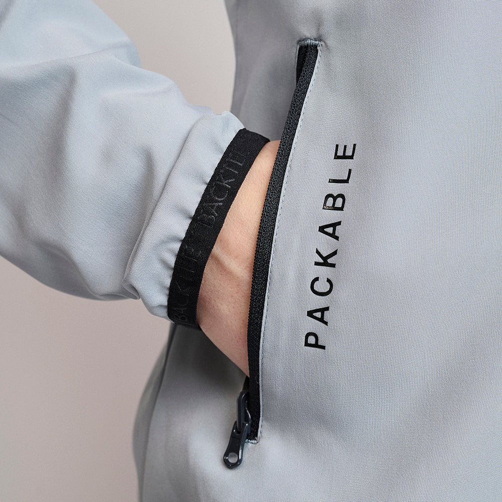 Dame 80 G. Foldbar Windshirt, Lys grå