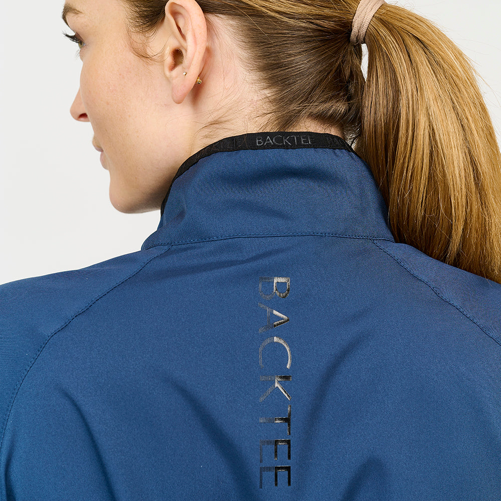 Dame 80 G. Kortærmet Foldbar Windshirt, Marineblå