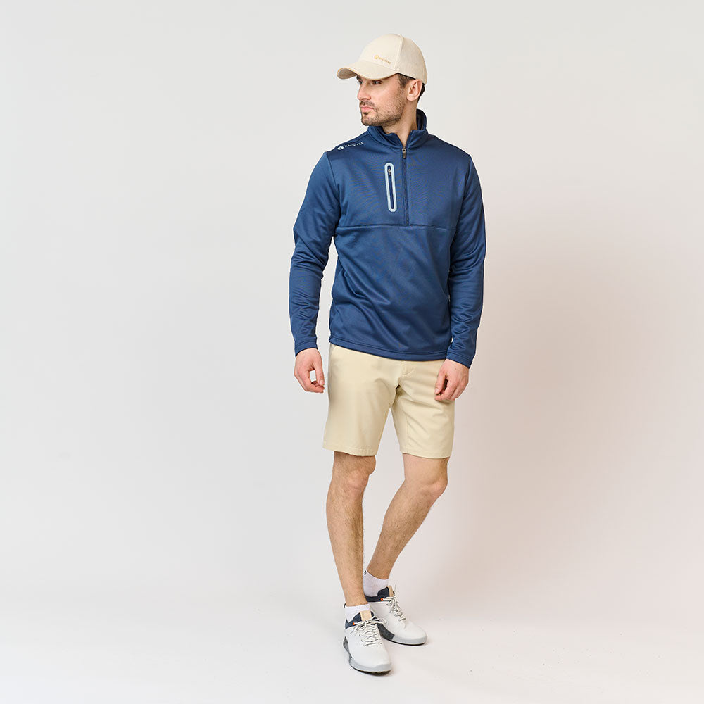 Herre Shield Zipneck Midlayer, Marineblå