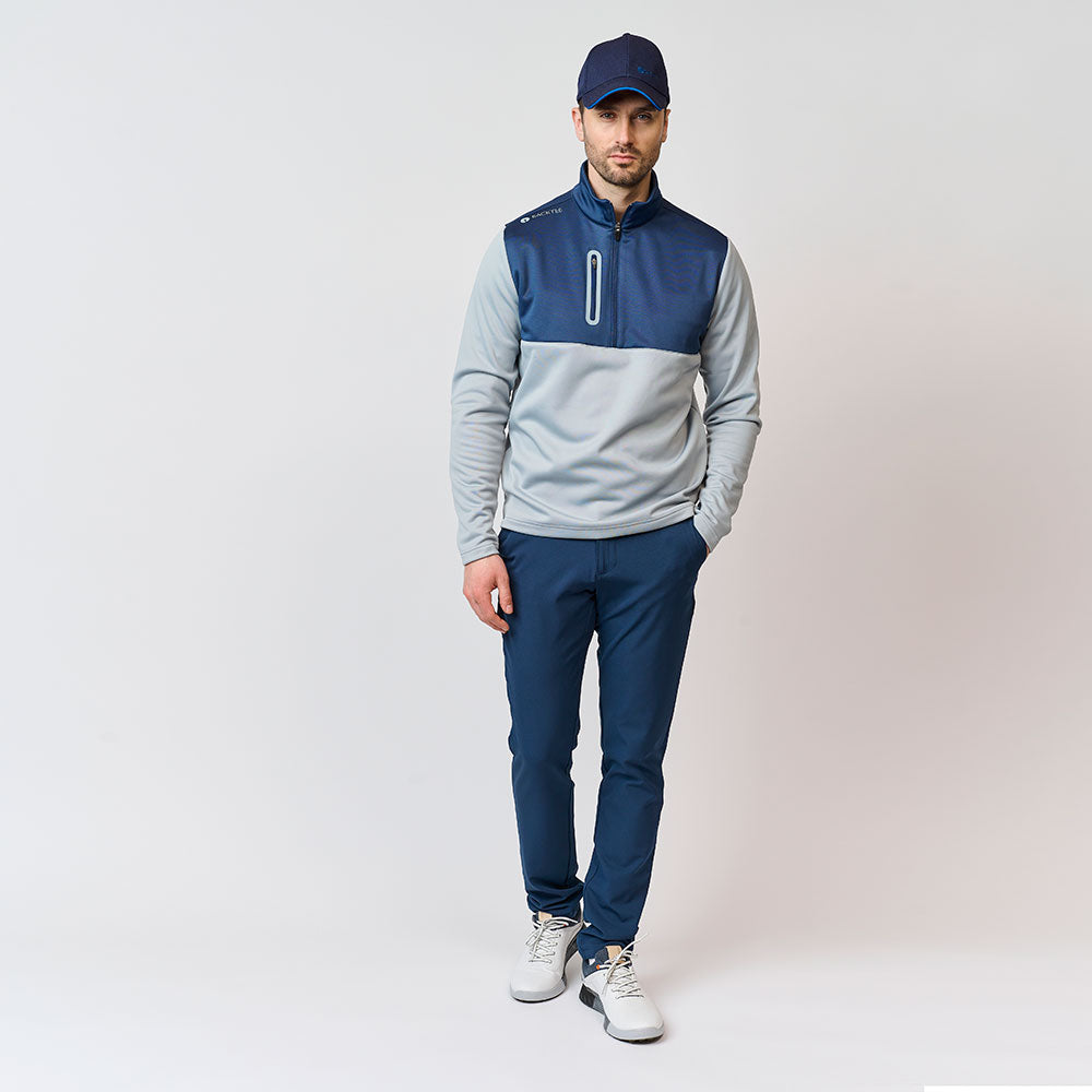 Herre Shield Zipneck Midlayer, Lys Grå
