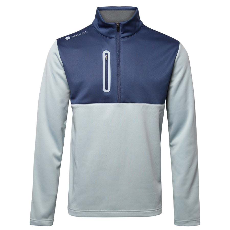 Herre Shield Zipneck Midlayer, Lys Grå