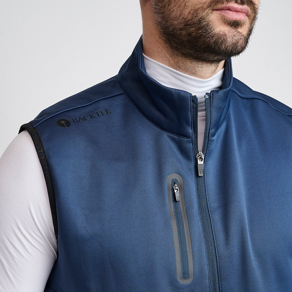 Herre Shield Midlayer Slipover, Marineblå
