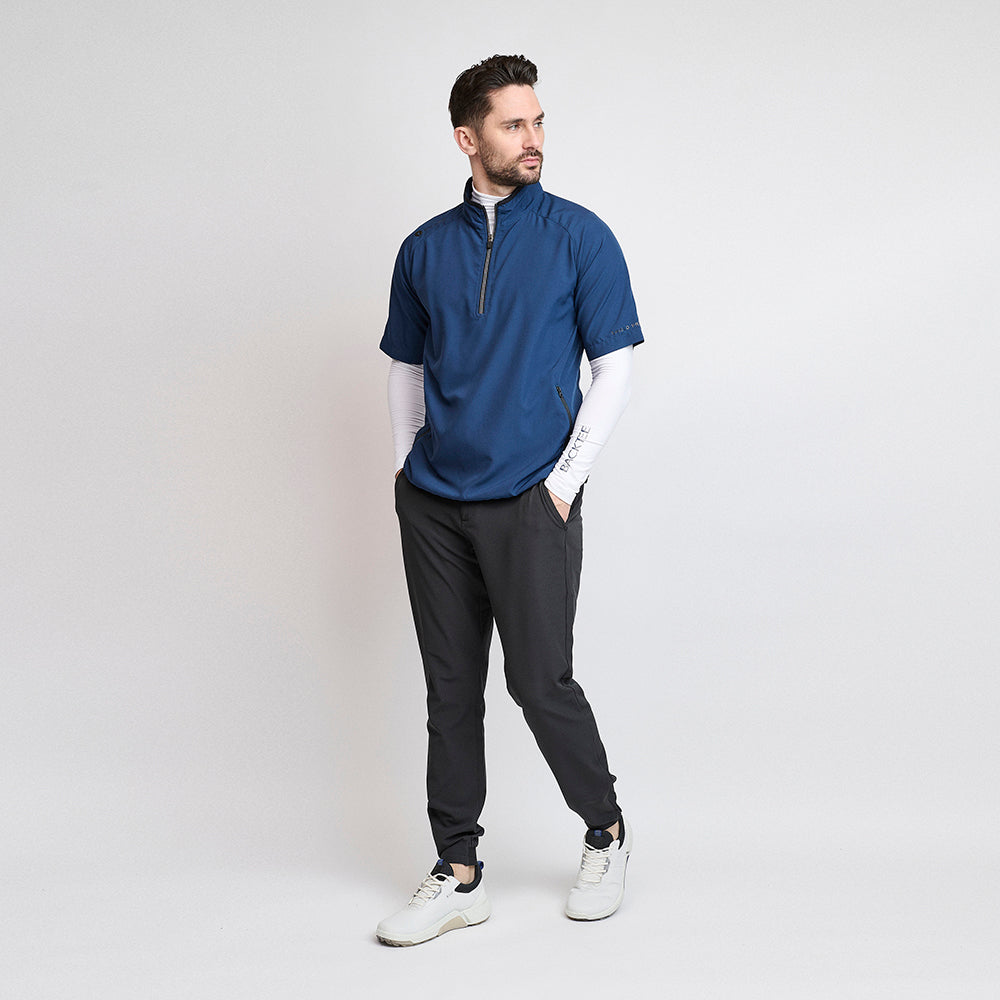 Herre 80G kortærmet Foldbare Windshirt, Marineblå