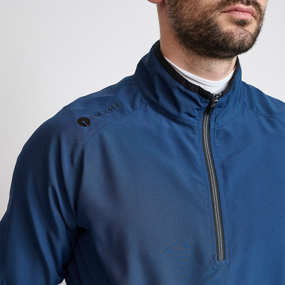 Herre 80G kortærmet Foldbare Windshirt, Marineblå