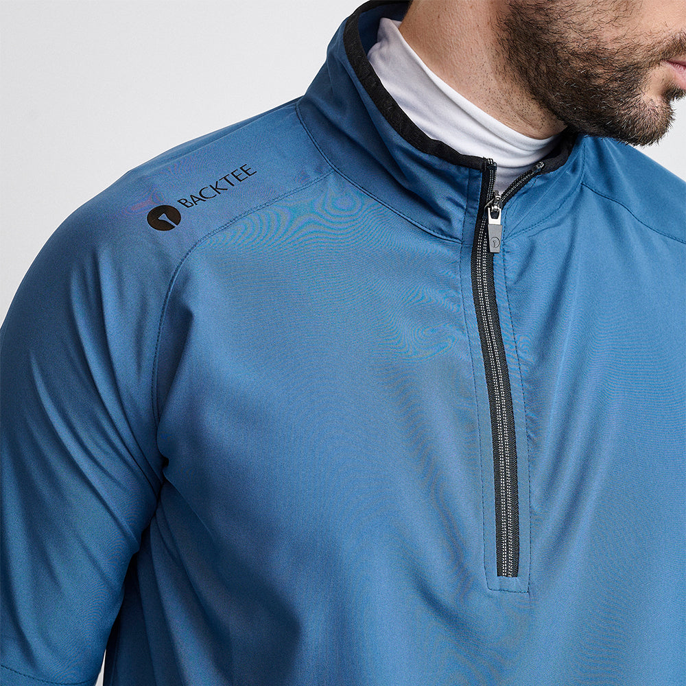 Herre 80G kortærmet Foldbare Windshirt, Ensign Blue