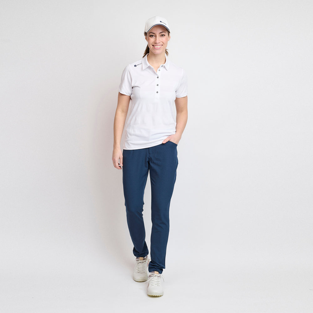 Dame Jacquard Polo, Hvid