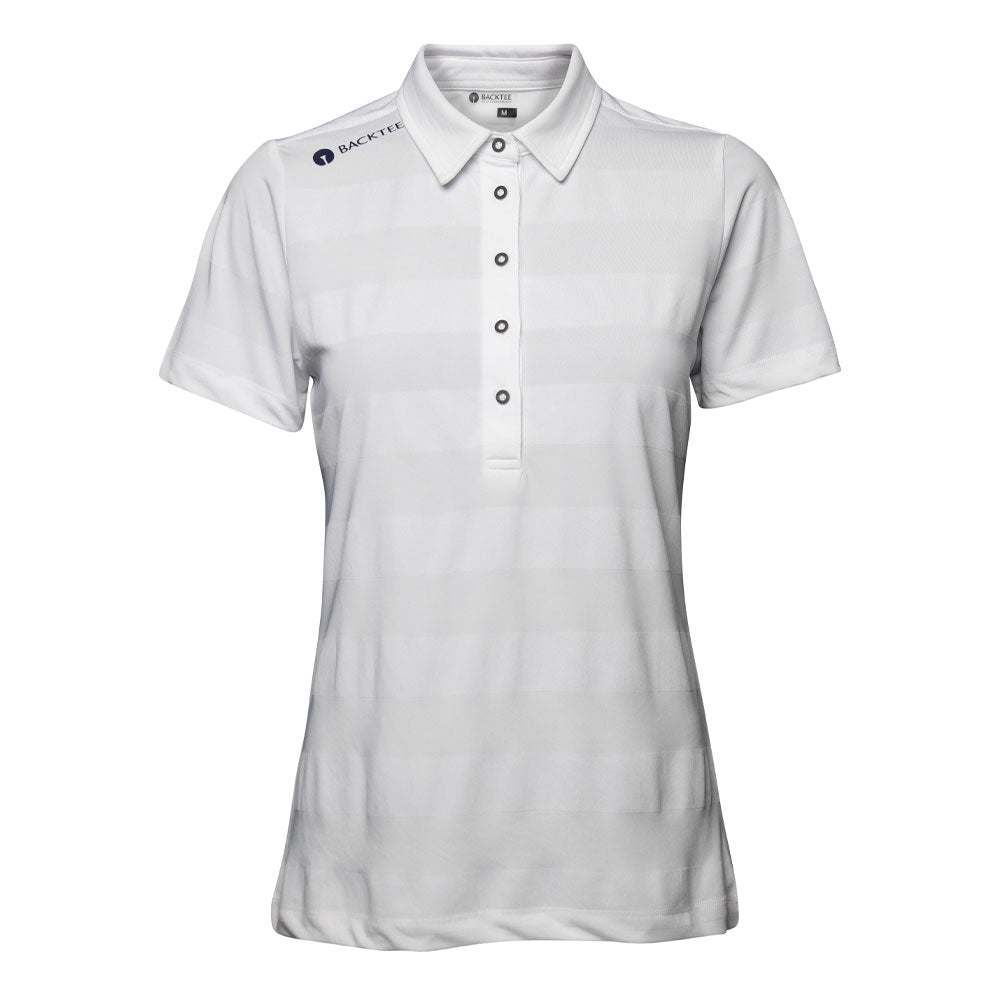 Dame Jacquard Polo, Hvid