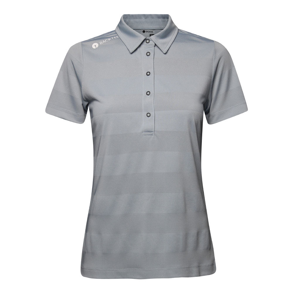 Dame Jacquard Polo, Lys grå