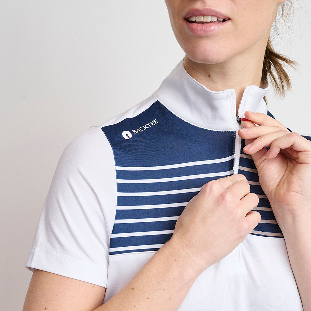 Dame Zip Golf Polo, Hvid