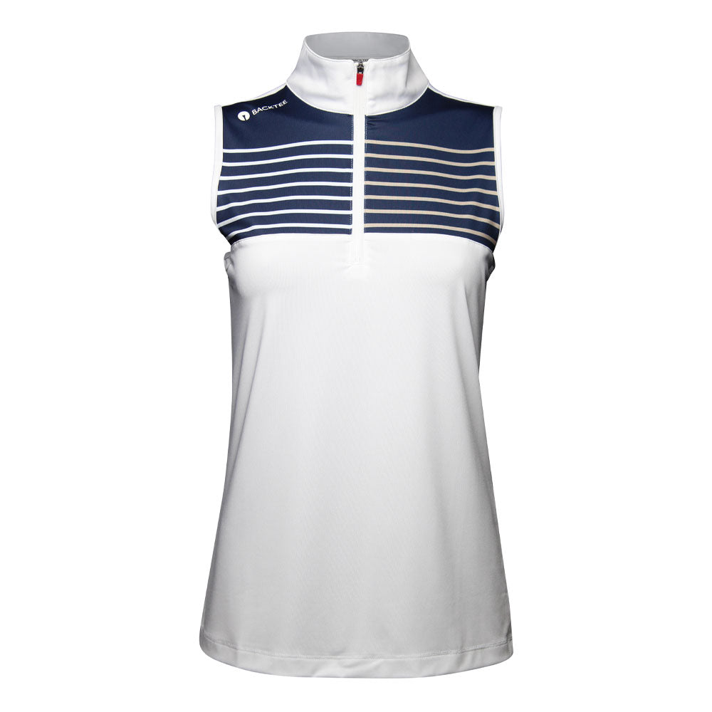 Dame Zip Golf Polo Top, Hvid