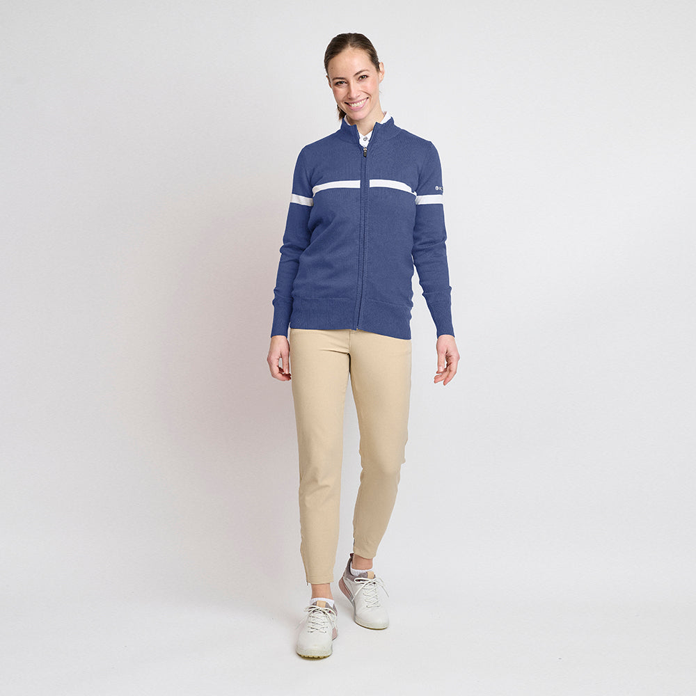 Dame Økologisk Windbreaker Sweater, Dusk Blue