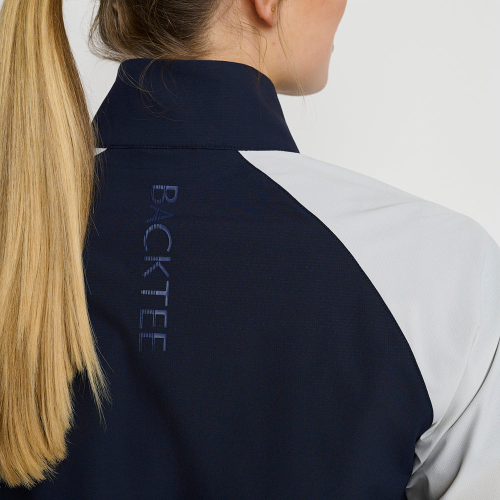 Dame Kortærmet Stretch Windbreaker Jakke, Marineblå