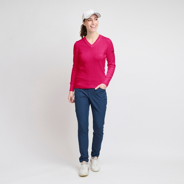 Dame Økologisk Casual Sweater, Fuchsia