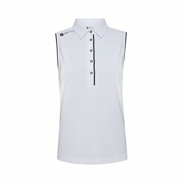 Dame Classic Polo Top, Hvid