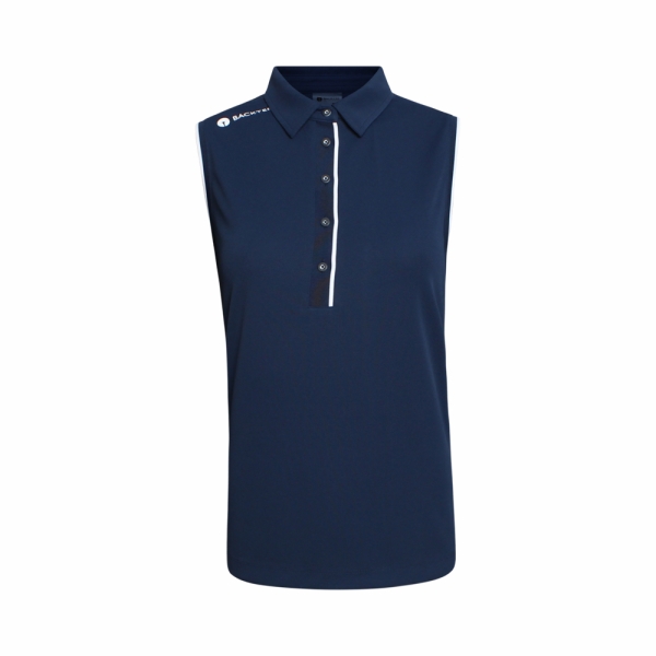 Dame Classic Polo Top, Marineblå