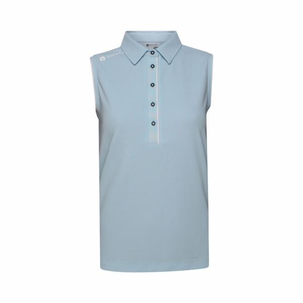 Dame Classic Polo Top, Lyseblå