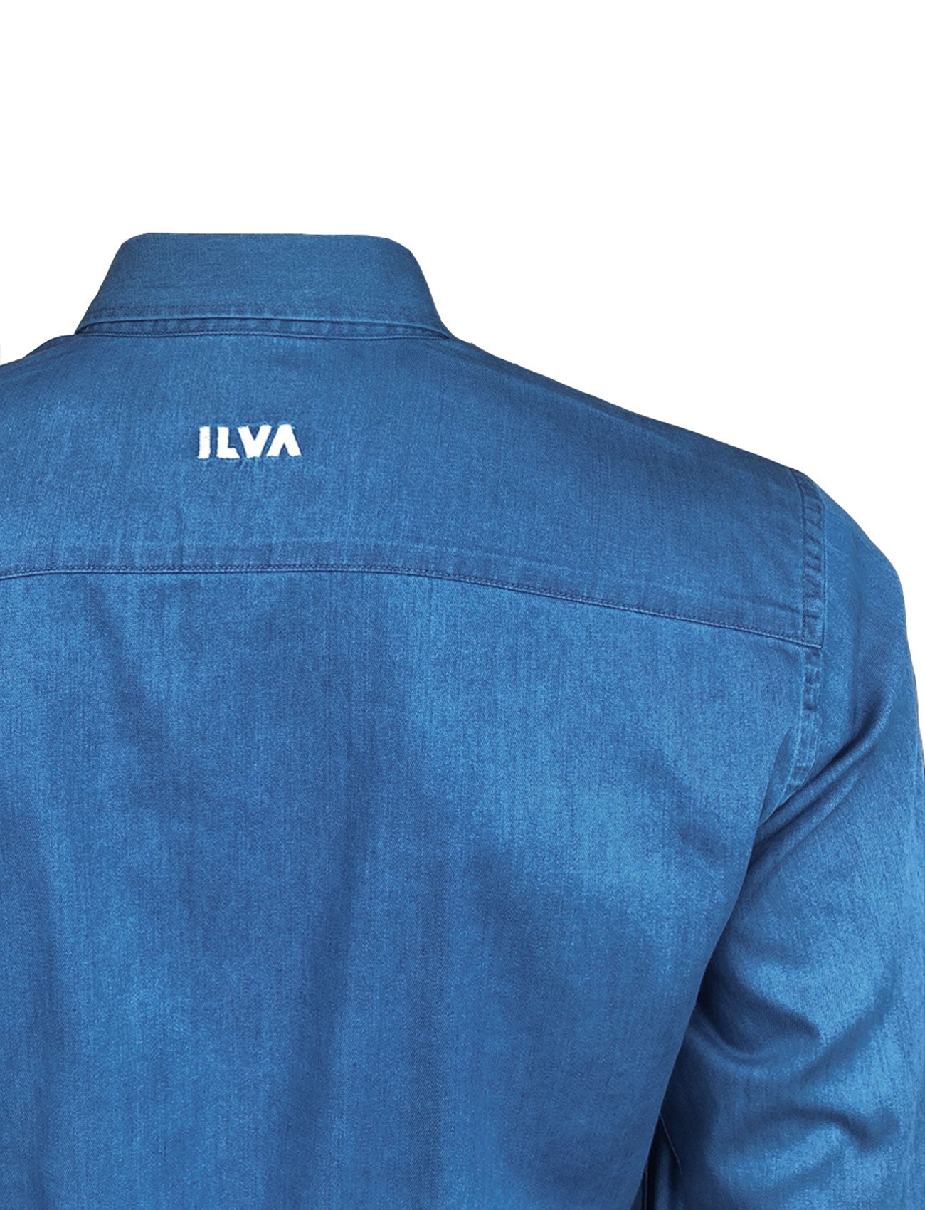 ILVA Herre denim skjorte - slim fit, Blå