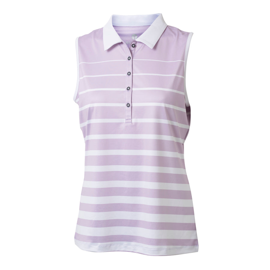 Dame SoftCool Stribet Polotop, Lavendel