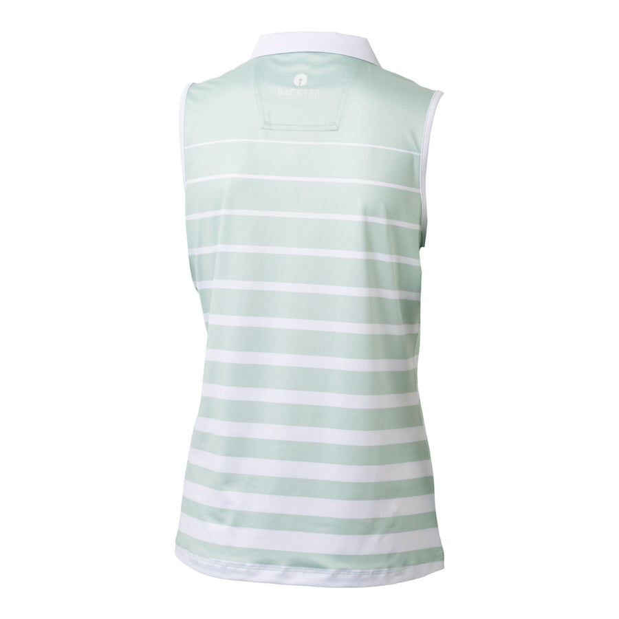 Dame SoftCool Stribet Polotop, Mint