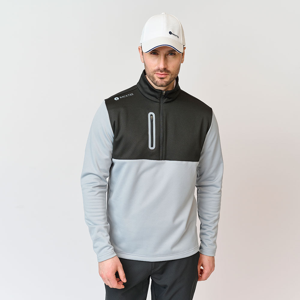 Herre Shield Zipneck Midlayer, Sort