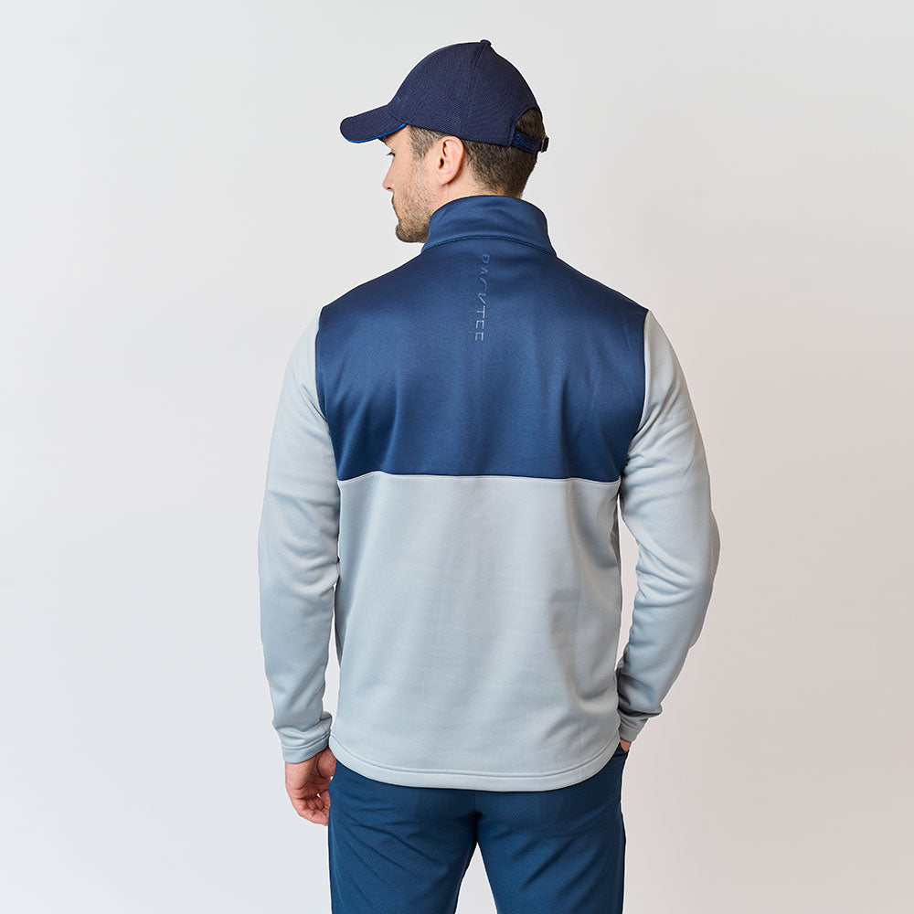 Herre Shield Zipneck Midlayer, Lys Grå