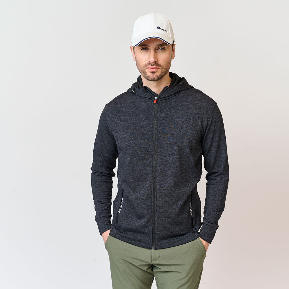 Herre Melange Baselayer Hoodie, Sort