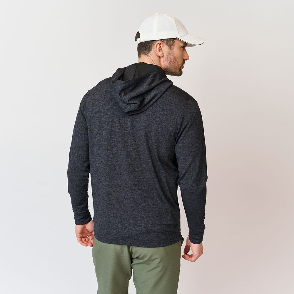 Herre Melange Baselayer Hoodie, Sort