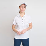 Dame Jacquard Polo, Hvid