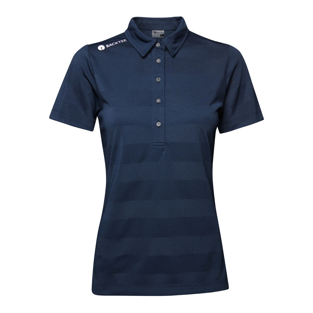 Dame Jacquard Polo, Marineblå