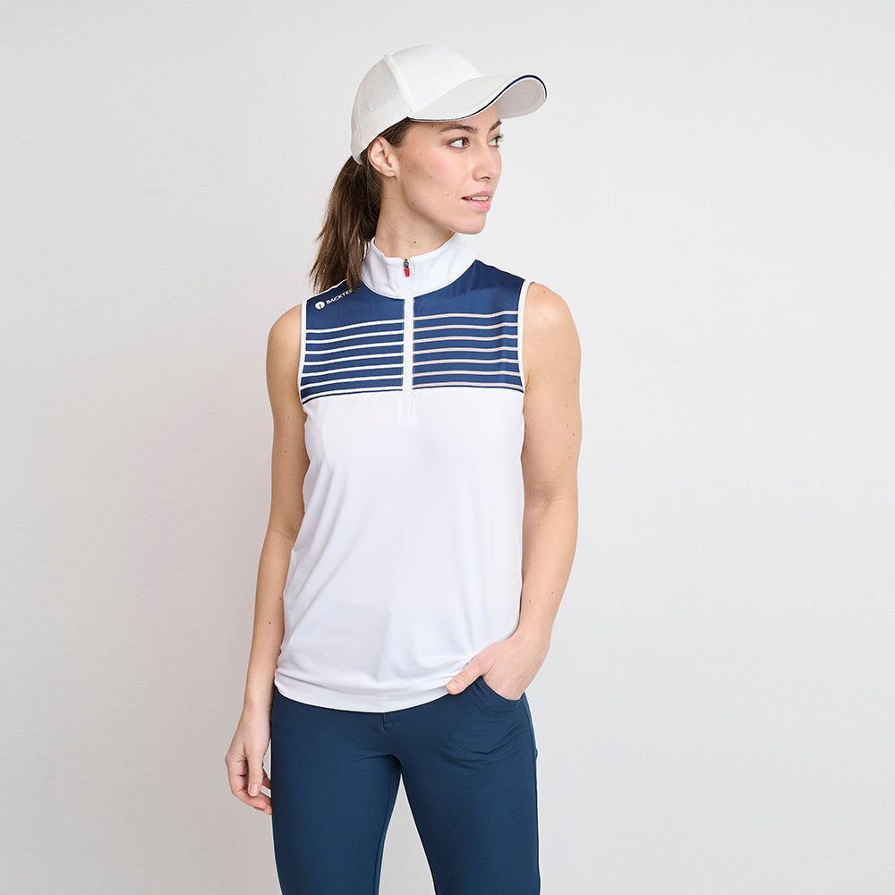 Dame Zip Golf Polo Top, Hvid