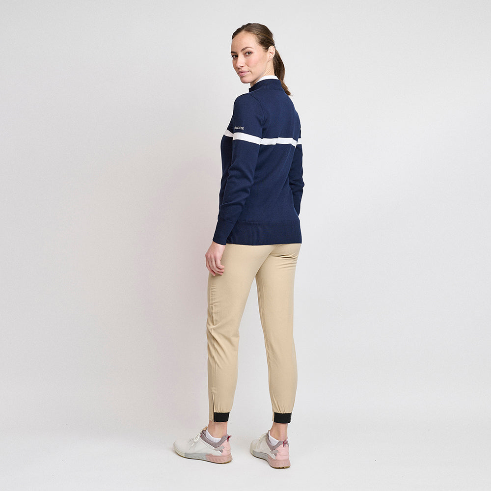 Dame Økologisk Windbreaker Sweater, Marineblå