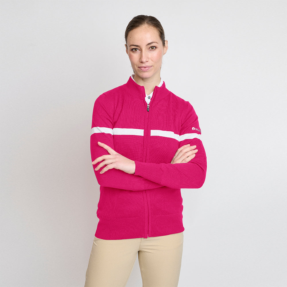 Dame Økologisk Windbreaker Sweater, Fuchsia