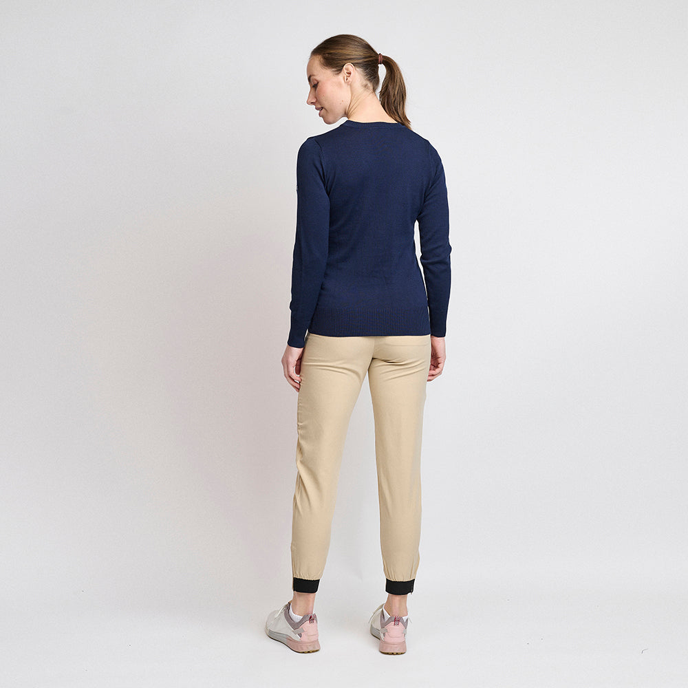 Dame Økologisk Casual Sweater, Marineblå