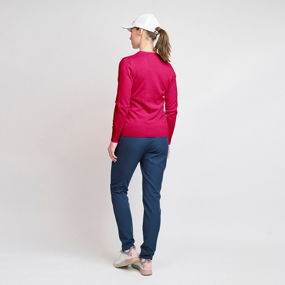 Dame Økologisk Casual Sweater, Fuchsia