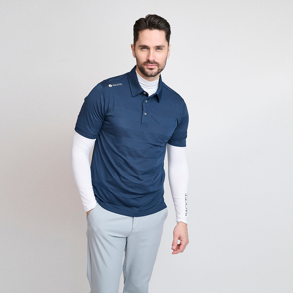 Herre Jacquard Polo, Marineblå