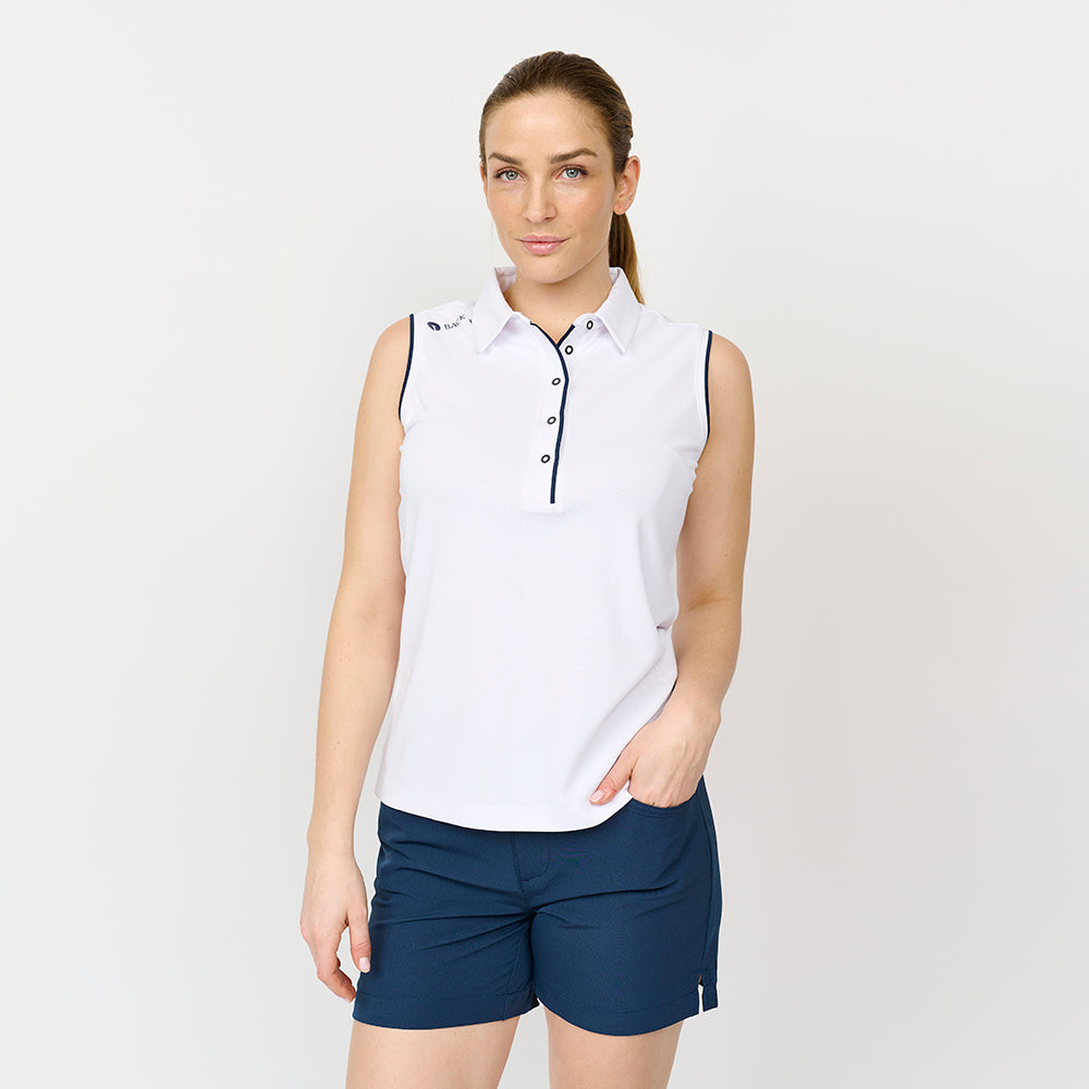 Dame Classic Polo Top, Hvid