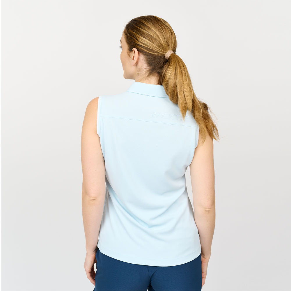 Dame Classic Polo Top, Lyseblå