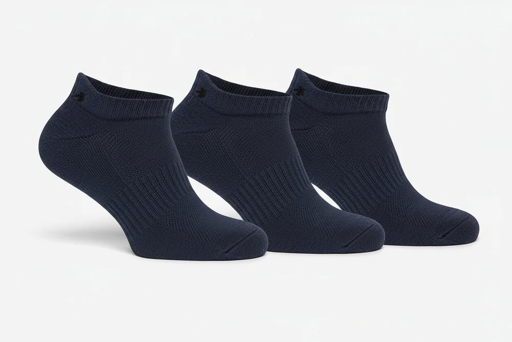 BACKTEE Low-Cut Strømper 3-pak, Marineblå