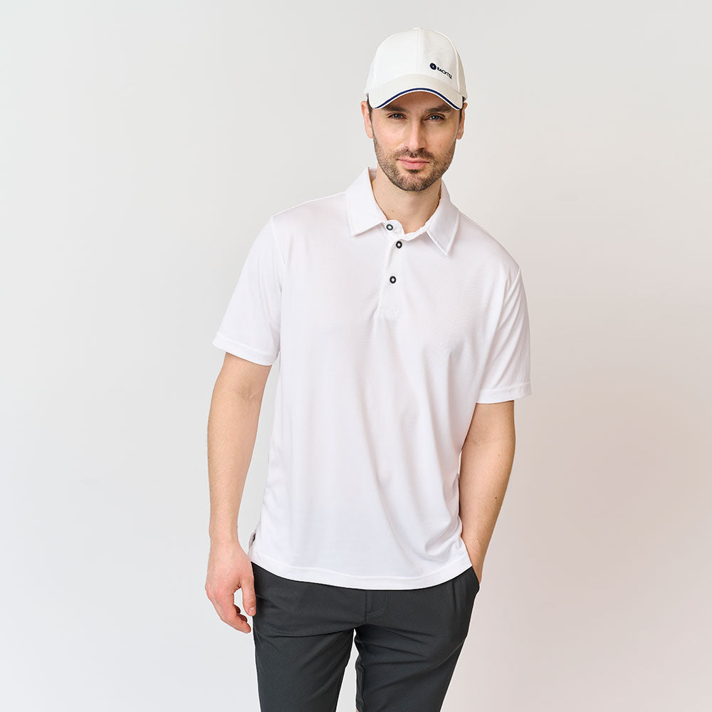 Herre Performance Polo, Hvid