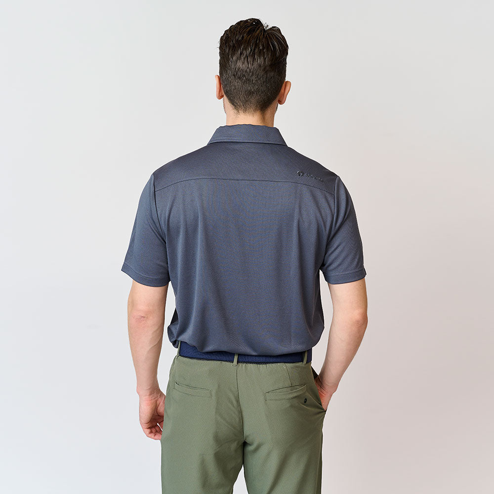 Herre Performance Polo, Ombre Blue